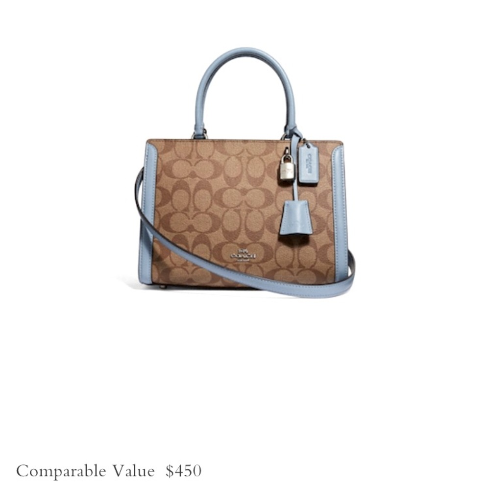 Coach Small Zoe Carryall In Signature Canvas Handles and Convertible Strap
